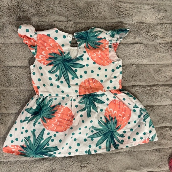 6-12 Months Paisley & Eloise Polka Dot & Pineapple Peplum Shirt, Baby Girl - Picture 6 of 6